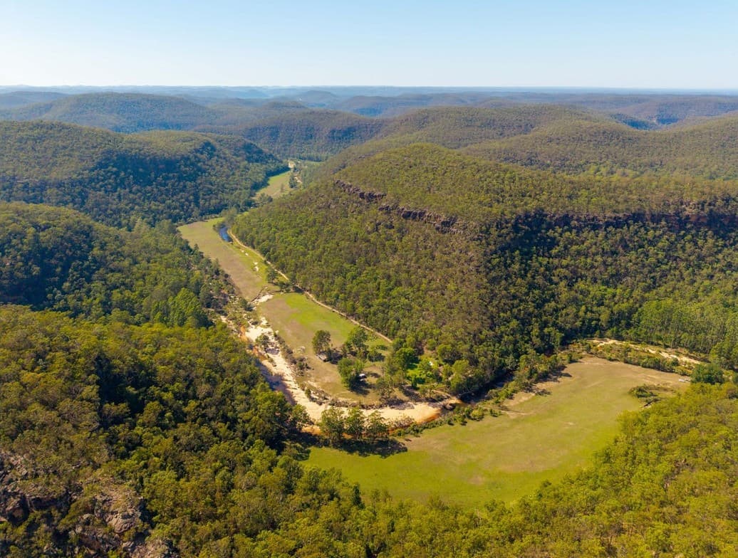 Aerial view of the full Googoorewon valley from the southern ridge